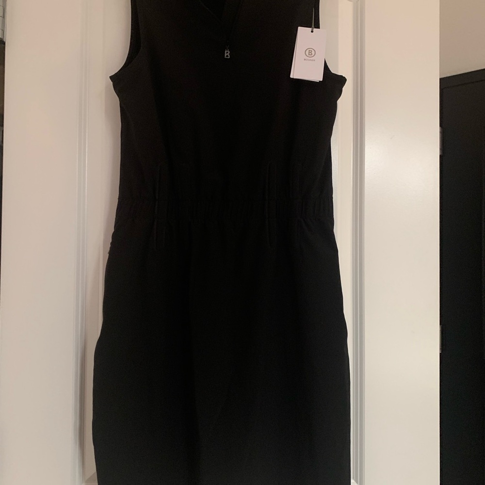 NWT Women’s Bogner Josefa Casual Sleeveless Dress. Black. Small/6. Zip pockets.